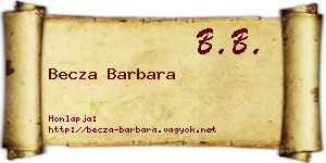 Becza Barbara névjegykártya